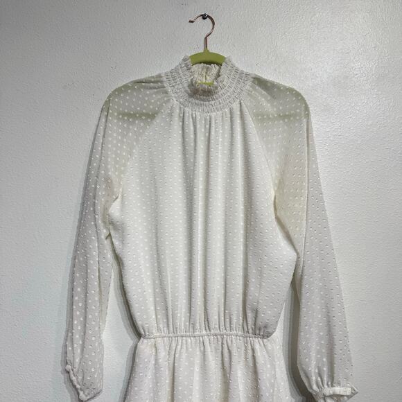 Yumi Kim Swiss Dot White Class Act Mini Dress Sz S - Picture 3 of 12